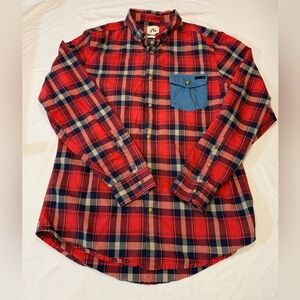 Rusty Red and Navy Plaid Casual Shirt